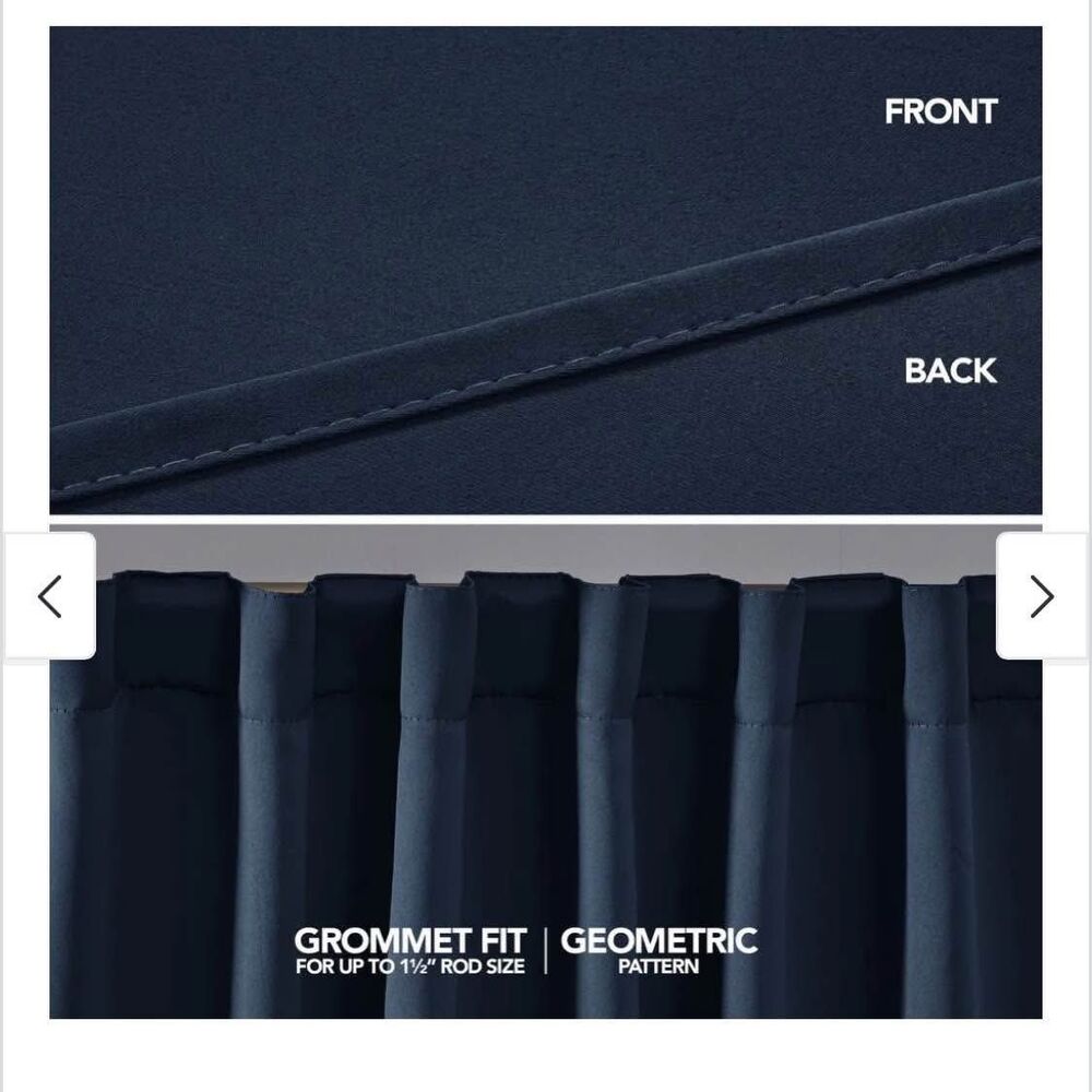 2 Panels, Navy Blue, 52x45 NEW - Picture 2 of 3